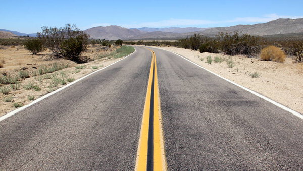 San Diego County highway S2 on approach to Anza-Borrego Desert, San Felipe, CA, USA - August 31, 2014