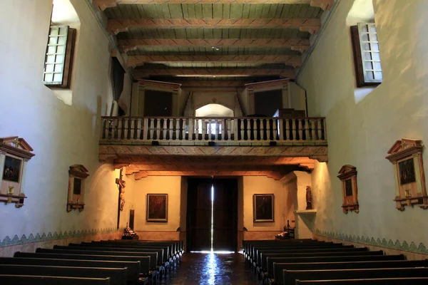 Templom Belseje Mission Basilica San Diego Alcala Első Ferences Misszió — Stock Fotó