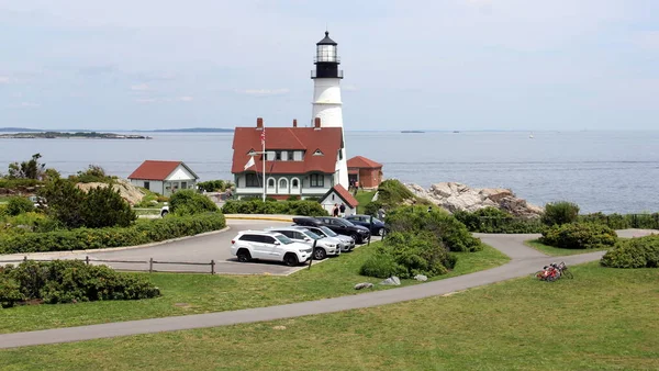 Portland Head Light Historischer Leuchtturm Eingang Des Portland Harbor Fertiggestellt — Stockfoto