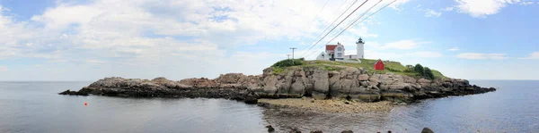 Farol Nubble Farol Histórico Século Xix Fica Ilha Largo Cape — Fotografia de Stock
