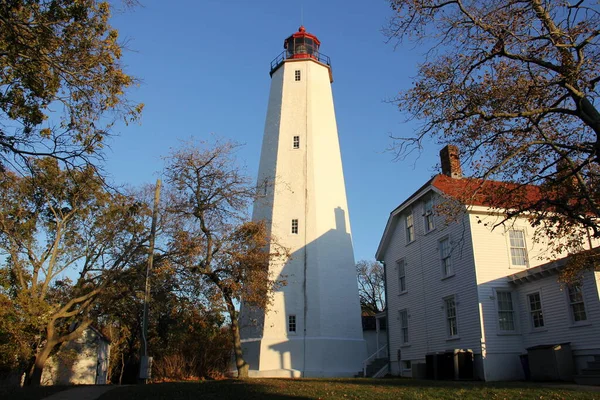 Sandy Hook Lighthouse Nejstarší Fungující Maják Spojených Státech Postavený Roce — Stock fotografie