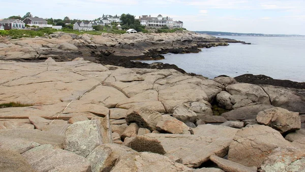 Παράκτιοι Βραχώδεις Σχηματισμοί Στο Cape Neddick Point York Usa July — Φωτογραφία Αρχείου