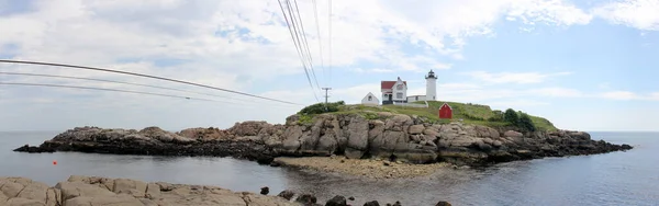 Farol Nubble Farol Histórico Século Xix Fica Ilha Largo Cape — Fotografia de Stock