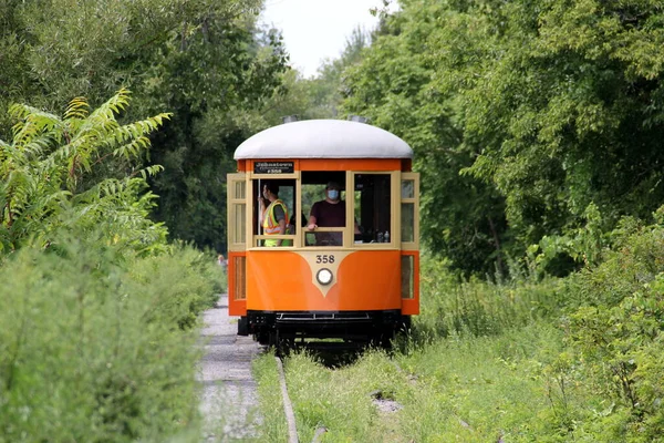 Vintage Diesel Vagn Som Kör Kingston Point Rail Kingston Usa — Stockfoto