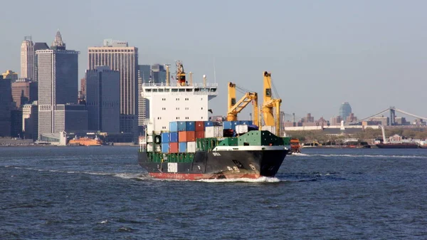 Navio Porta Contentores Spica Linha Seaboard Curso New York Harbor — Fotografia de Stock