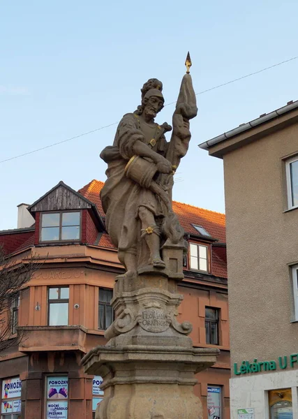 Sint Floriaans Standbeeld Het Havlickovo Plein Oude Stad Pisek Tsjechië — Stockfoto