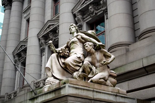 Four Continents Sculptures America Old Customs Building Bowling Green Currently — Foto de Stock