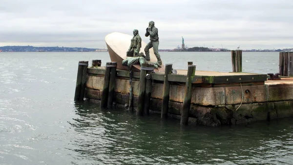 American Merchant Mariners Memorial Representando Navio Mercante Marinho Que Foi — Fotografia de Stock