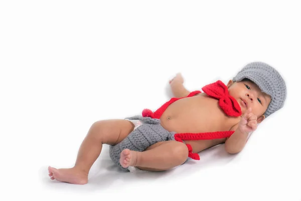 Beyaz arka plan üzerinde cosplay asya bebek erkek bebek portresi — Stok fotoğraf