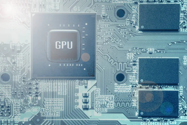 Graphic processing unit (GPA) chip set on computer VGA card — Stock Fotó