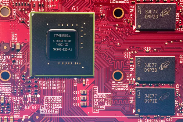 Nvidia vga Grafikchip-Set auf VGA-Karte, die auf dem Markt verkauft — Stockfoto