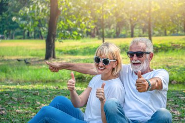 senior couple having good time