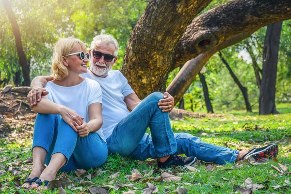 stock image senior couple having good time together