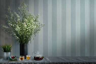 ile açık cam tencerede İngiliz çay veya çin çayı natürmort