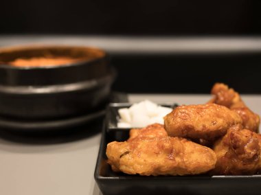 Kore tarzı kızarmış ch seçici odaklı ve closeup görüntü