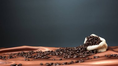 Fotokopi alanı olan kavrulmuş kahve çekirdekleri.