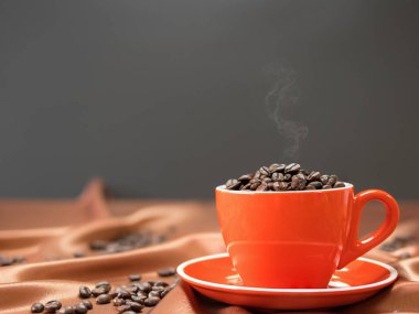 Fotokopi alanı olan kavrulmuş kahve çekirdekleri.