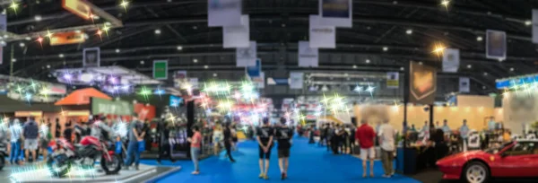 Motor show sergi bulanık arka plan panoramik görünümü