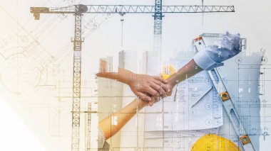 mühendis ellerj çift pozlama görüntü soyut arka plan