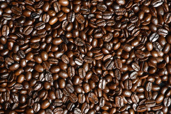 Nahaufnahme Hintergrund von Arabica-Kaffeebohnen — Stockfoto