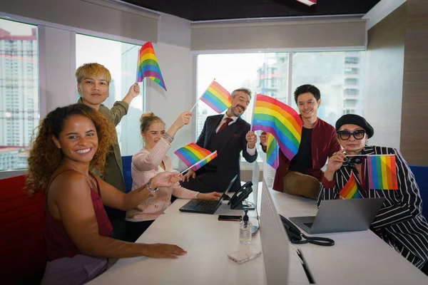 Groupe Diversifié Gens Affaires Homme Femme Gay Transgenre Lesbiennes Asiatique — Photo