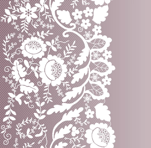 White Lace Border Floral Pattern Pink Background — Stock Photo, Image