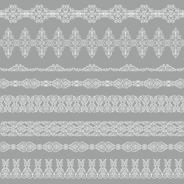 Gri bir arka plan üzerinde izole beyaz kenarlık kümesi