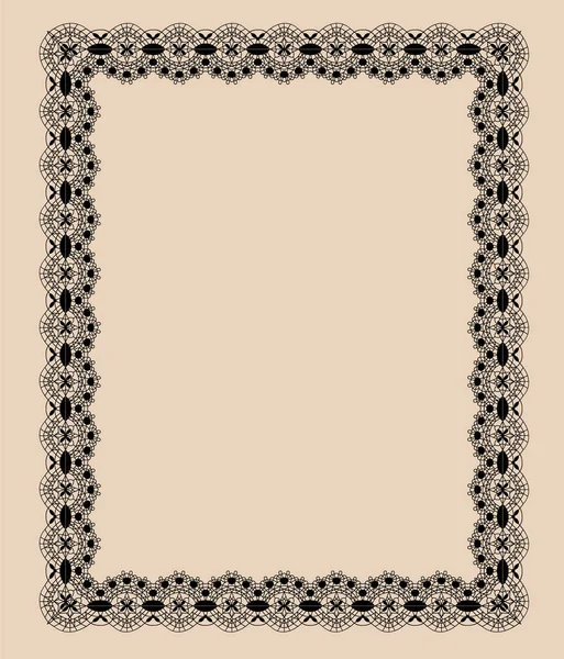 Elegant Black Lace Frame White Background — Stock Photo, Image