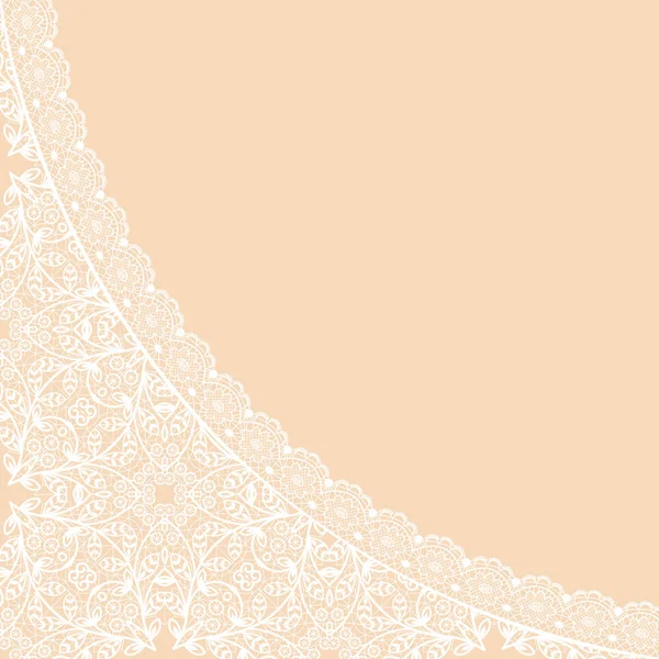 Witte Lace Patroon Een Beige Achtergrond — Stockfoto