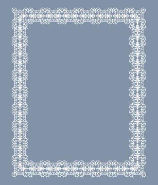 Gri bir arka plan üzerinde hassas dantel çerçeveli kartı