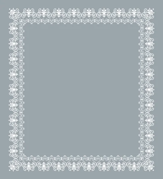 Card Delicate Lace Frame Gray Background — Stock Photo, Image