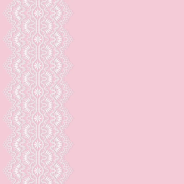 Біла Мереживна Рамка Рожевому Фоні — стокове фото