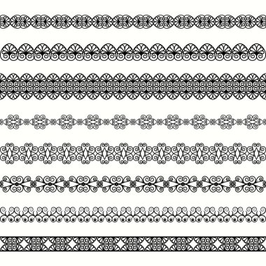 Beyaz bir arka plan üzerinde siyah kenarlık kümesi