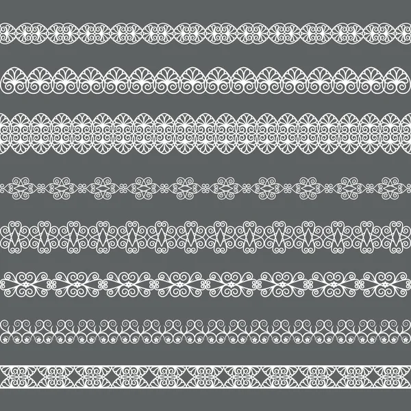 Gri bir arka plan üzerinde beyaz kenarlık kümesi