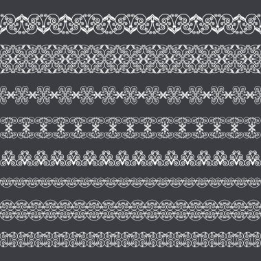 Siyah arka planda beyaz kenarlık kümesi