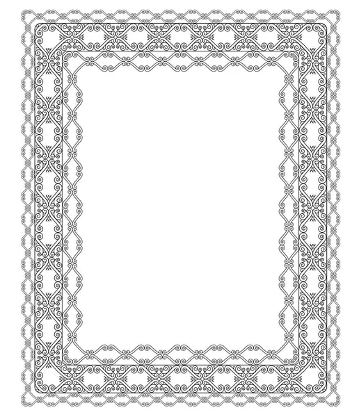 Elegant Black Openwork Frame White Background — Stock Photo, Image