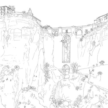 Bir şehir ston Köprüsü taslağını