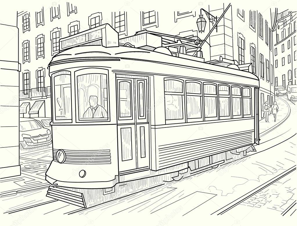 Sketch of the Lisbon tram