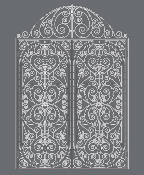 Hvid metal gate - Stock-foto