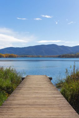 Landscape of lake banyoles, Catalonia, Spain in spring. clipart