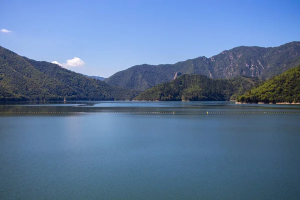 Vistas Reservatório Susqueda Suas Montanhas Água Azul Catalunha Espanha — Fotografia de Stock