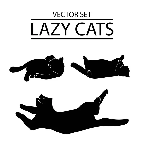 Üç kedi simgelerin vektör ayarla