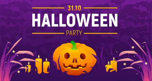 Halloween party banner met spooky tekst — Stockvector