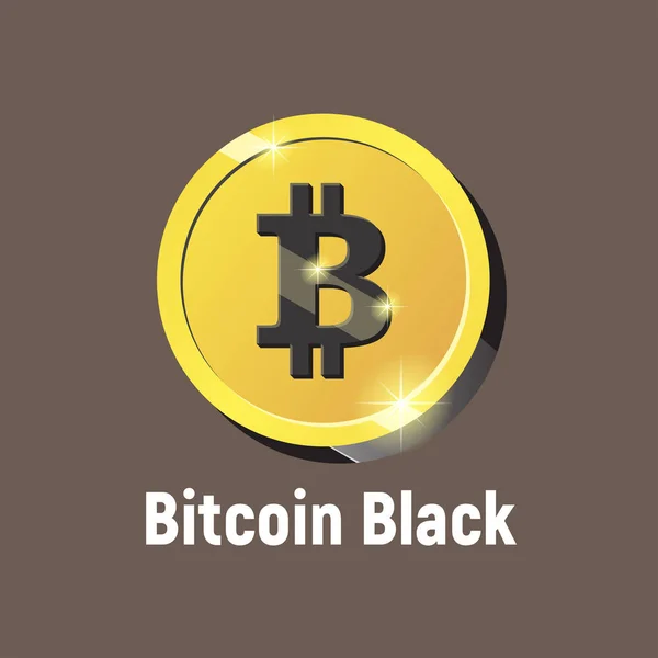 Logotipo preto bitcoin —  Vetores de Stock