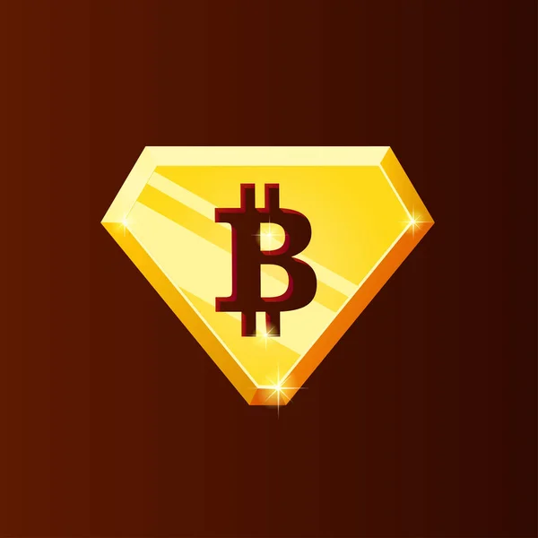 Golden bitcoin logo — Stock Vector