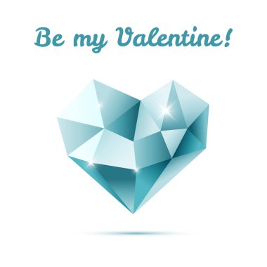 Mavi kristal kalp yansımaları ile