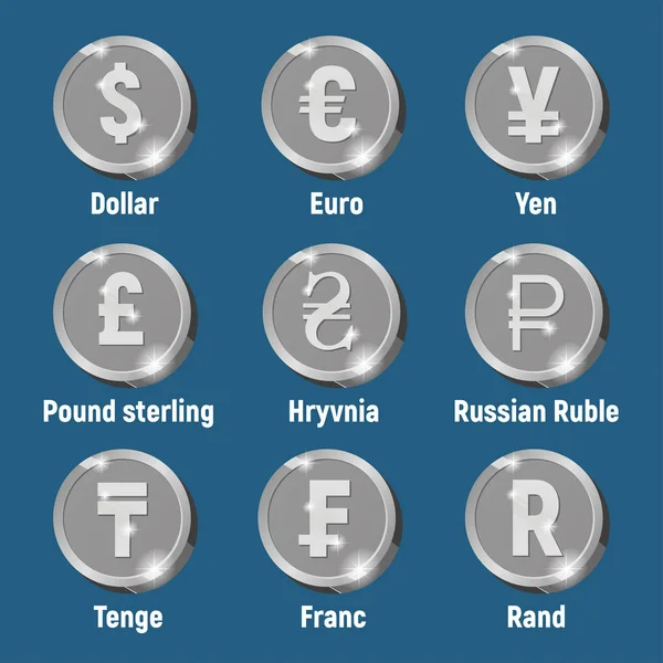 Para birimi gümüş logosu paralar