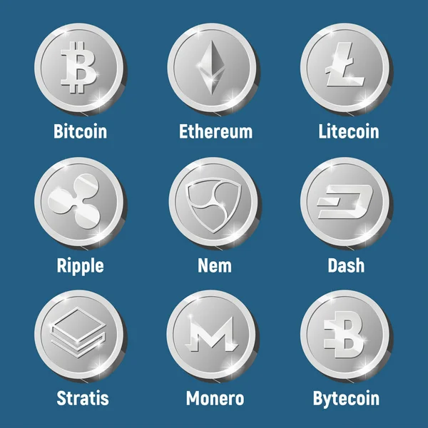 Cripto para birimi gümüş logosu paralar