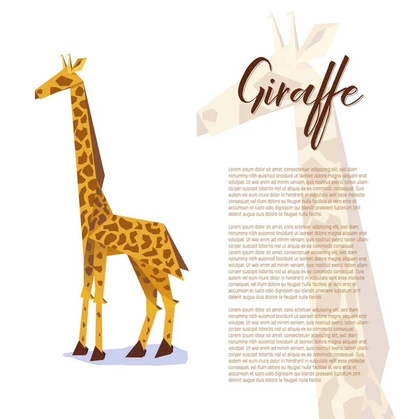 Vektör poster çizim ile origami zürafa