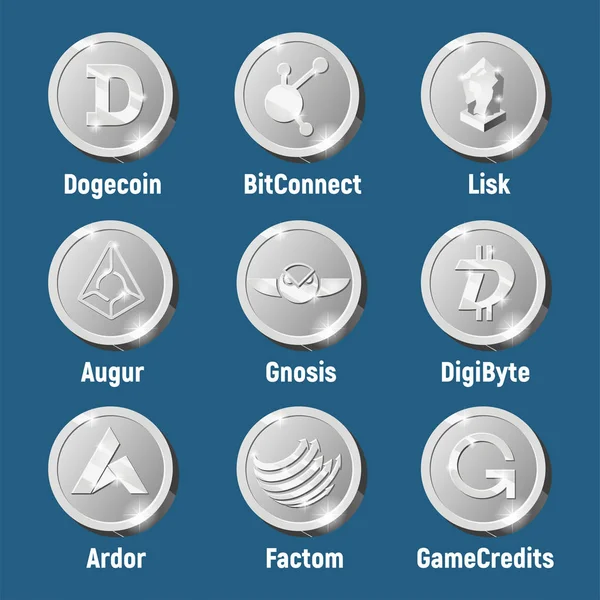 Cripto para birimi gümüş logosu paralar